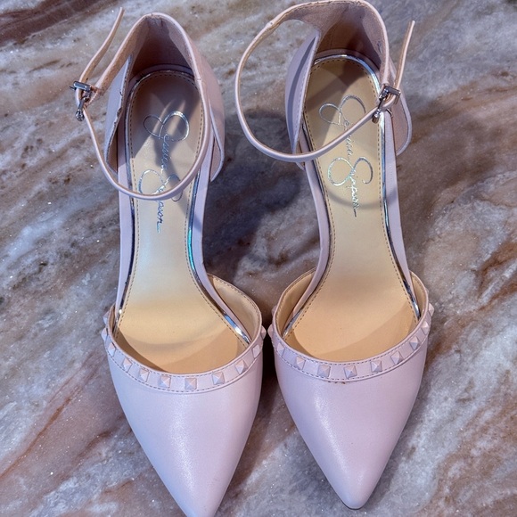 Womens JESSICA SIMPSON pastel pink studded pointed toe heels. Size 9 - Picture 4 of 9